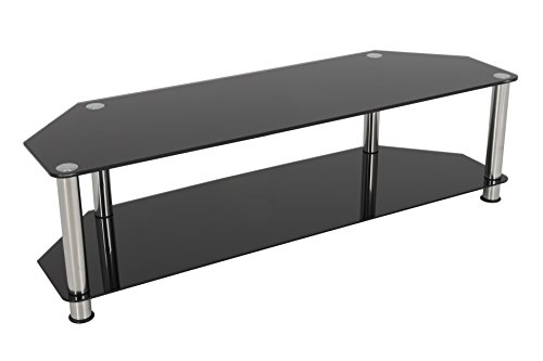 Avf Sdc1400-A Tv Stand For Up To 65-Inch Tvs, Black Glass, Chrome Legs #TOP2