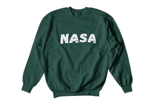 Image of BIANCISTELLE Men Cotton Regular Fit Roundneck Printed Modern Casual : Lightweight Sweatshirts (NASA : L) Dark Green.