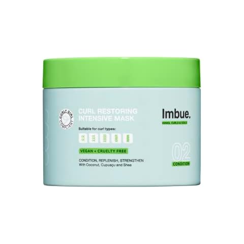 Imbue Curl Restoring Intensive Hair Mask - Protein Rich Deep Hair Conditioner, Vegan and Curly Girl Friendly , Paraben Free 300ml Cover