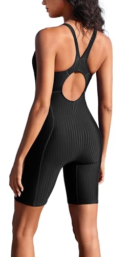 Image of BeautyIn Women's Boyleg One Piece Swimsuit Racerback Athletic Bathing Suit