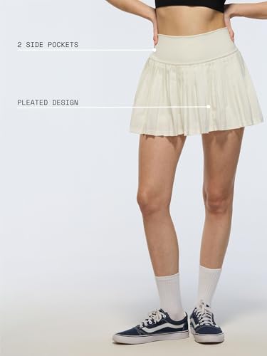 Image of CAVA Plie Pleated Skort for Women | High-Waist Athletic Skort with Built-in Shorts & Pockets | Sweat-Wicking Activewear