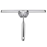 GWHOLE Stainless Steel Shower Squeegee with Blade, Wall Bracket