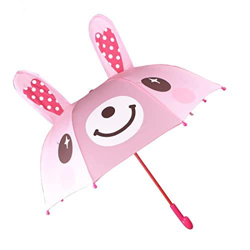 Olele-Kids Umbrella for Boys Girls Rain Gear Parasol Children Umbrella Professional Portable Dome Umbrellas Lovely 3D Animal Patterns Stick Umbrellas Until The Age Of 10 Old