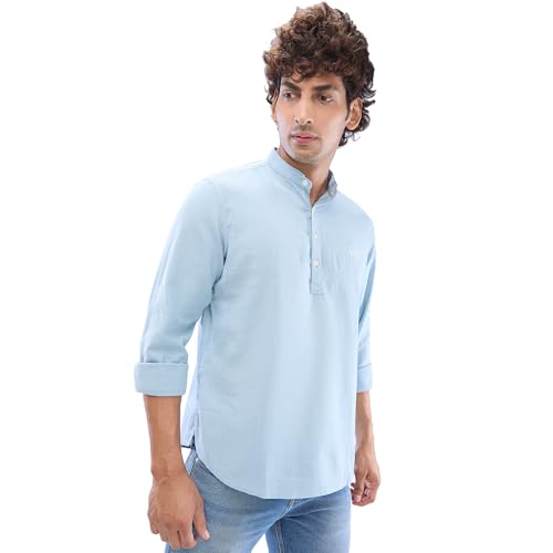 Image of Spykar Men's Regular Fit N /A Full Sleeve Solid Casual Shirts