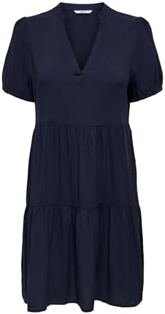Only Onlzally Life S/S Thea dress NOOS Mini-jurk groen-wit S 100% viscose Basics