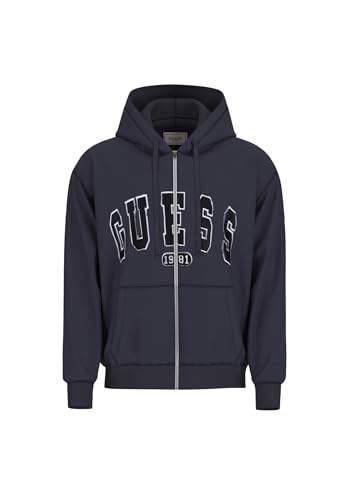 GUESS Sweatshirt mit Reißverschluss, blau, XS