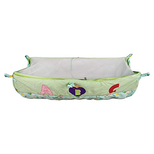 Image of Generic Dazzle Born Baby Khoya Cradle Cloth Baby Zoli With Mosquito Net (Green) - Cotton