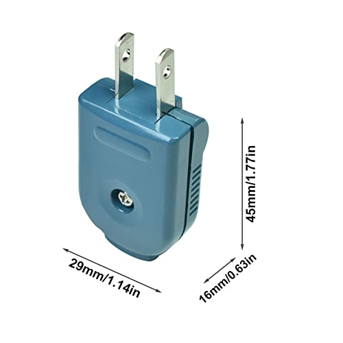 2 Prong Extension Cord Plug Replacement,Electrical Plug Lamp Plug,90 Degrees,2 Wire Non Polarized Plug,Non-Grounding,2P,2W,15 Amp (2Pack) #TOP3