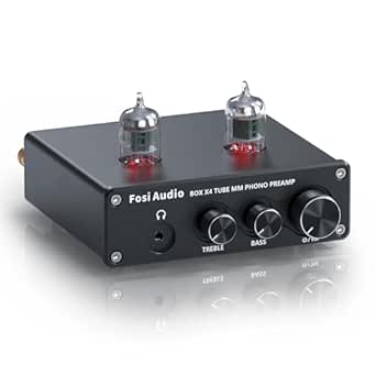 Fosi Audio Box X4 Phono Preamp with JAN 5725W Vacuum Tubes for MM Turntable