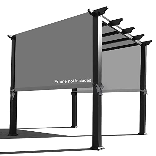 Alion Home Rod Pocket Waterproof Universal Replacement Shade Canopy Top Cover for Pergola (12' x 9', Grey)
