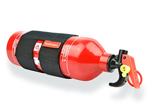 TrunkExpert Uchwyt na Gaśnicę Samochodową Organizer Ochrona Przeciwpożarowa Bezpieczny Transport Gaśnicy Prosty Montaż Uniwersalny Dł. 38-42 cm Wys. 12 cm Zapięcie na Rzep