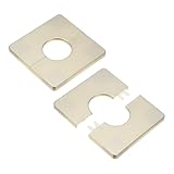 M METERXITY 2-Pack Flangia A Parete Divisibile, Per Tubo OD 1.3 Pollice/32mm Piastra ABS Quadrata Autoadesiva Copri Tubature Per Tubo Dell'Acqua/Rubinetti [Tono Oro]