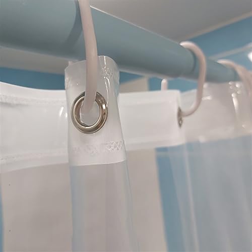 HJUGHPN Cortinas de ducha transparentes impermeables con ganchos, 90 x 200 cm