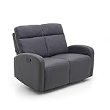 Totò Piccinni Divano SHELL Relax Reclinabile Imbottito con Braccioli e Poggiapiedi (Blu Jeans, 2 Posti)