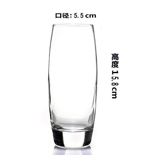 Image of 280ml Tall Fluted Highball Glasses with Heavy Diamond Cut Base | Ribbed Drinking Tumblers for Cocktails, Water, Juice Glass Set of 6