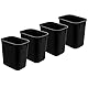 Acrimet Papierkorb, Schreibtisch-Mülleimer, 3,25 Gallonen / 13 Quart / 12 Liter (Kunststoff) (Farbe Schwarz) (4er-Set)
