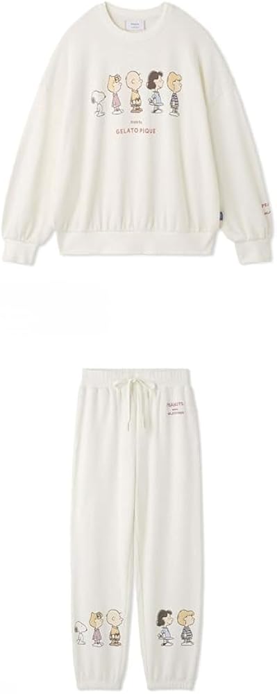 ジェラートピケ　SNOOPY 裏毛プルオーバー&パンツ　新品 gelato pique パジャマ ルームウェア 「PEANUTS」「ONLINE限定