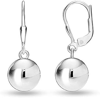 Amazon Brand HIKARO Sterling Silver Jewelry Ball with Lever-Back Drop Dangler Earrings for Women Teen