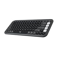Logitech POP ICON Keys Wireless Bluetooth Keyboard, Comfortable Typing, Programmable Keys, Easy Switching Between Up to 3 Devices, for Laptop, Tablet, PC - Graphite and White