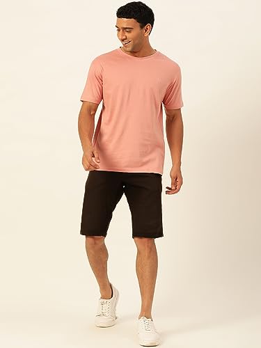 Image of Solid Soft Cloth Round Neck Cotton Relaxed Fit T Shirt