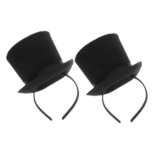 TOYANDONA 2 Piezas Vestido De Fiesta Bandas Para El Pelo De Fiesta Diadema De Sombrero De Fiesta Tiaras Elegantes Accesorios Para El Cabello Elegantes Bandas De Pelo De Vestuario Negro Tela