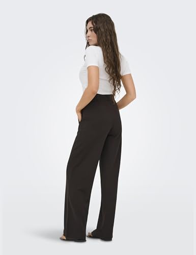 JDY Damen Jdylouisville Catia Life Wd PNT JRS Noos Hose Mit Hohem Bund Und Weitem Bein, Chocolate Torte, M / 30L EU