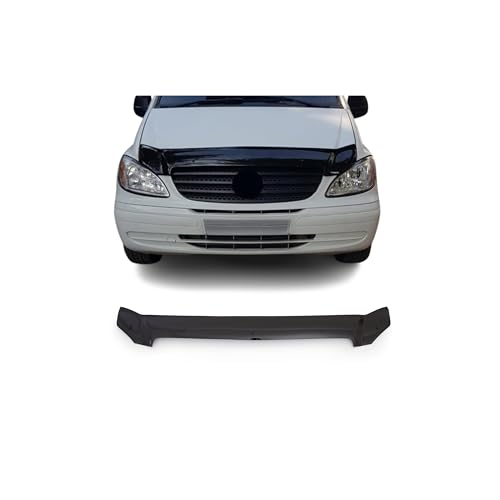 OMAC Motorhaube Deflektor Steinschlagschutz Kompatibel mit Mercedes Vito Viano W639 2003-2014 | Schwarz Insekten Motorhaubenschutz Rahmenschutzfolie Maske Auto Zubehör