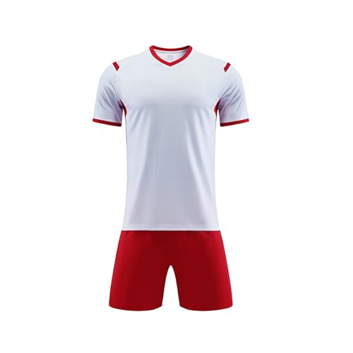 Soccer Game - Conjunto de pantalón deportivo de fútbol de manga corta para niños y niñas (blanco, 11-12 años)