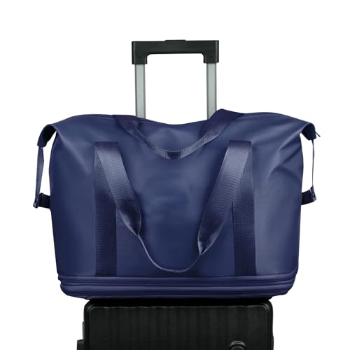 Uozonit Bolsas de, Bolsa de Viaje expandible con Ruedas, Suministros de Viaje Ligeros de Gran Capacidad para Hombres, Mujeres, Adolescentes, Estudiantes, Azul Oscuro, Refer to Description, Unisex
