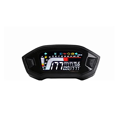 ELING Velocímetro universal para motocicleta, tacómetro de nivel de combustible, medidor de odómetro digital LCD para 2 y 4 tipos de cilindros con