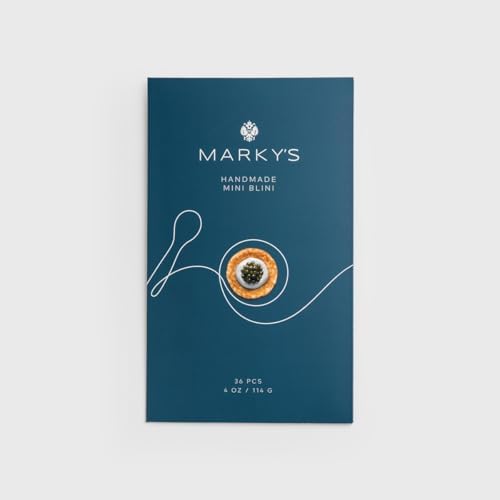 MARKY'S Traditional Caviar Mini Handmade Blini - 36 pcs (Pack of 1) - Breakfast Pancakes Crepes Canape Best for Caviar and Roe