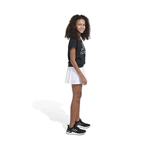 Adidas Girls' Big 3-Stripe Classic Active Sporty Skort, White, M (10/12) #TOP5