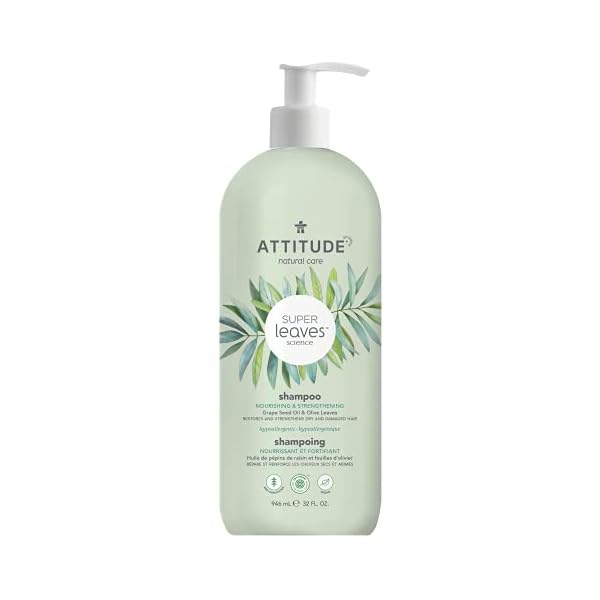 ATTITUDE Liquid Hair Shampoo, Nourishing & Strengthening, EWG Verified