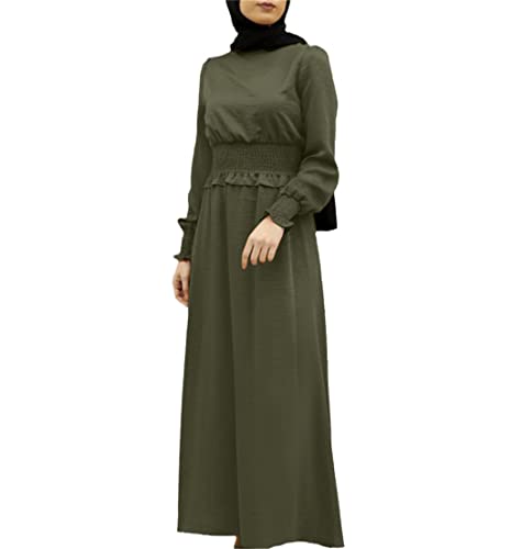 Robe abaya hijab longue pour femme musulmane en coupe ample col rond