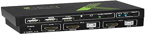 028696 KVM Switch 2x1 con e 4K hdmi usb nero