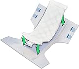 Medium Adult Diaper Booster Pad Liner - Inserts with Adhesive (12 x4 Inch) - Doubler Locks in...