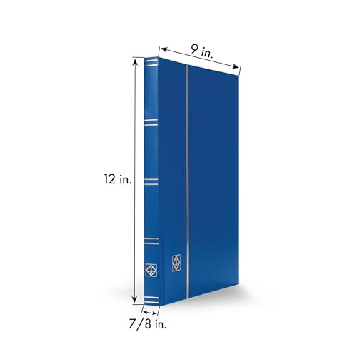 Leuchtturm 331235 Briefmarken-Sammel-Album - Einsteckbuch Basic - 32 weiße DIN A4-Seiten - unwattierter, Blauer Einband