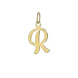 Gewicht ca: 0,3g NKlaus Buchstabe R Kettenanhänger 333 Gold gelbgold Schreibschrift Alphabet Goldhänger 7821