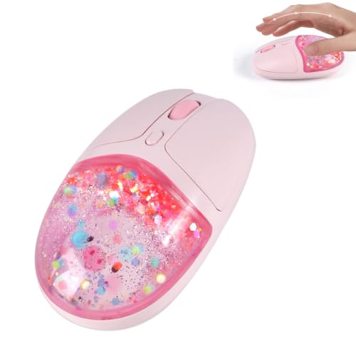 Image of Bluetooth Wireless Mouse,Creative Floating Cartoon Pig Animal Mice,RGB Backlit Rechargeable Triple Mode(Dual Bluetooth+USB) Computer Silent Mouse with USB Receiver for Laptop /MacBook /iPad /PC (pink)