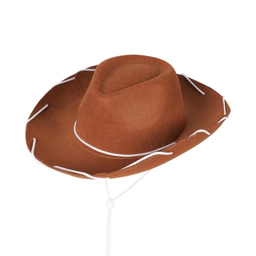 EverJoy Party Adult Western Sheriff Costume Hat - 1950s Style Ranch Hat for Men and Women, One Size Fits All Cowgirl and Cowboy Hats