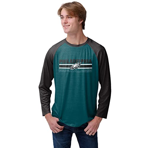 Philadelphia Eagles NFL Mens Colorblock Wordmark Raglan T-Shirt
