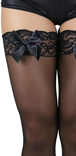 Image of ToBeInStyle Women's Back Satin Bow Thigh Hi
