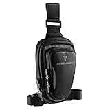 REBELHORN Hip II Motorrad Beintasche Beinbeutel Hüfttasche | Textil | Automatische Reißverschlüsse | Wasserfest | Neopren Telefonfach | Silikon Griffsystem | Reflektierende Einsätze | Größe S