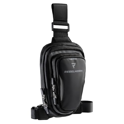Rebelhon RH-Hip-II_03_M Sac de taille moto noir compact pour homme