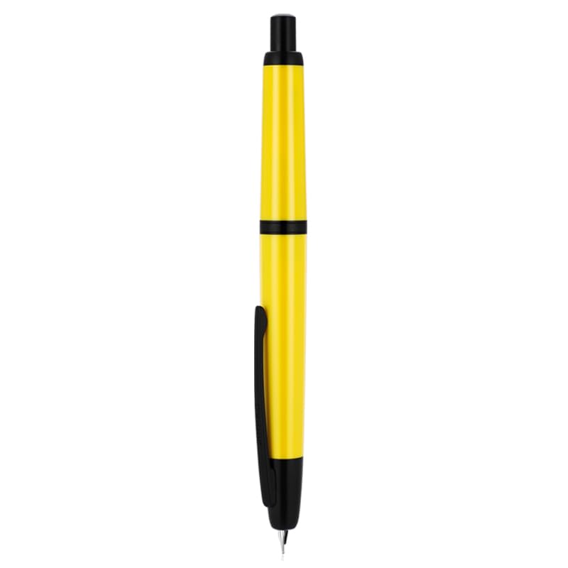 Jinhao 20 Series Press Fountain Pen, Lemon Yellow Retractable Medium Nib with Ink Converter Set (Black Clip) โ image 1