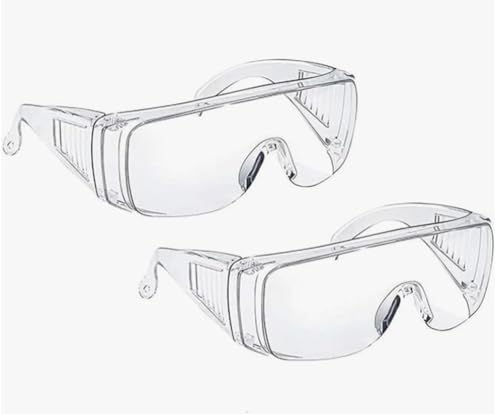 Euxor Eye Safety Goggles 2 Pack – Anti-Fog, Shatterproof & Scratch-Resistant Eye Protection | ANSI Z87.1 & EN166 UV Resistant Safety Goggles & Glasses | Wide Shield, Over Fit Glasses for Men & Women
