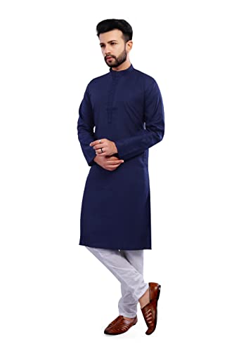 Navy Blue Kurta Pajama for Men Indian Clothing Casual Kurta Pajama3