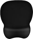 EooCoo Mouse Mat Wrist Support, Gaming Mouse Pad, Ergonomic Mousepad with Memory Foam Rest & Non-Slip Base, Ultra Thin Wear Resistant Mousemat, Home Office Travel Desk Accessories for PC Laptop, Black
