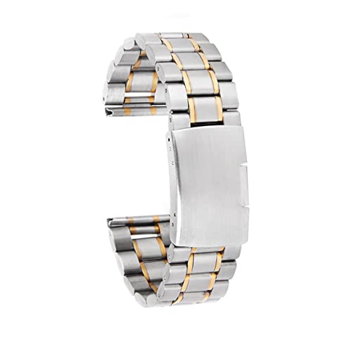 Correa de reloj 20mm acero inoxidable plata recambio eslabones sólidos rectos