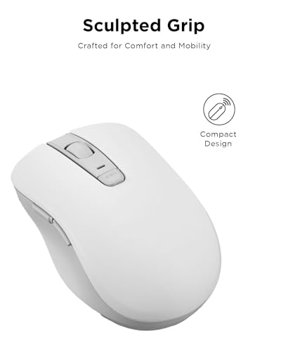 Image of Lenovo Bluetooth Silent Mouse (WL300) - 5 Button Computer Mouse with Silent Left & Right Click - Sculpted Grip, Microsoft Swift Pair, Up to 1600 DPI (White)